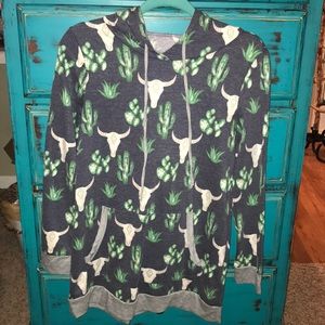Bull skull and cactus hoodie!